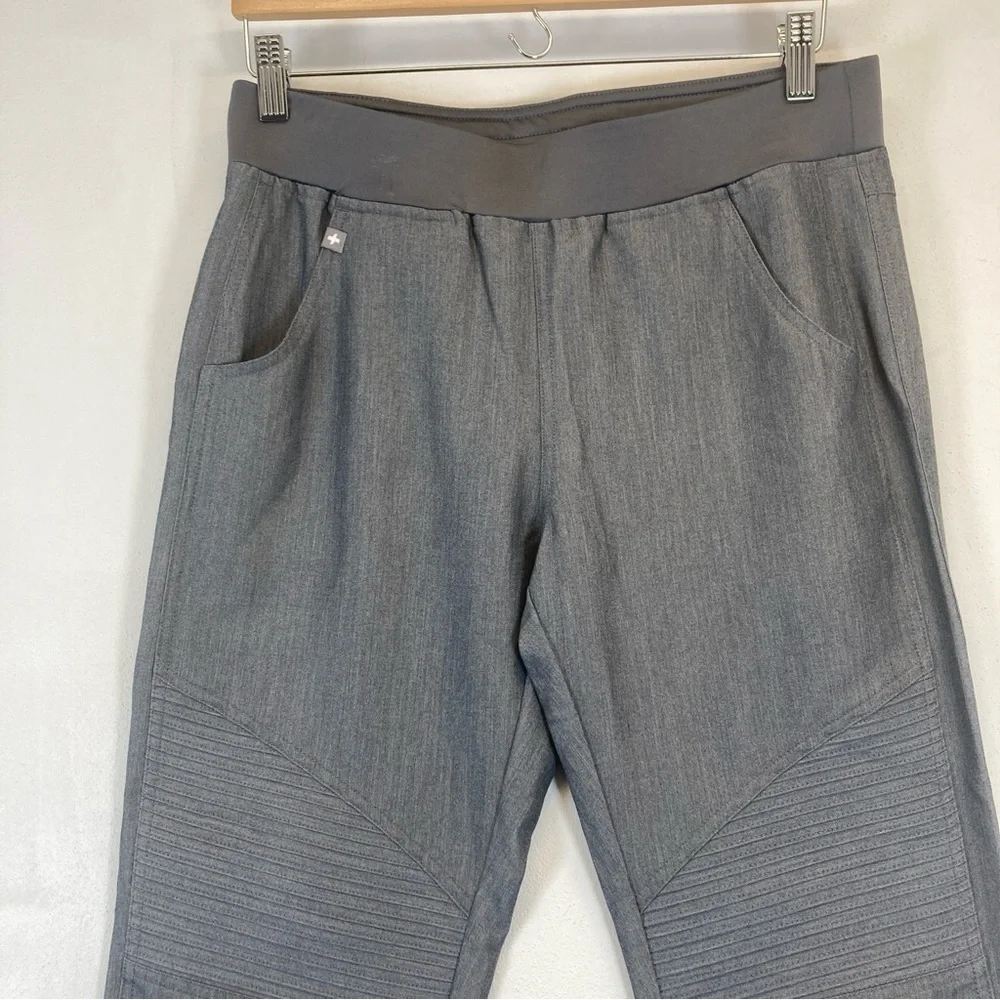 Figs Kanye Moto Scrub Pants Women’s S Graphite Gray Elastic Waist Pockets